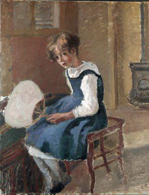 Camille Pissarro Jeanne Holding a Fan, oil on canvas painting by Camille Pissarro china oil painting image